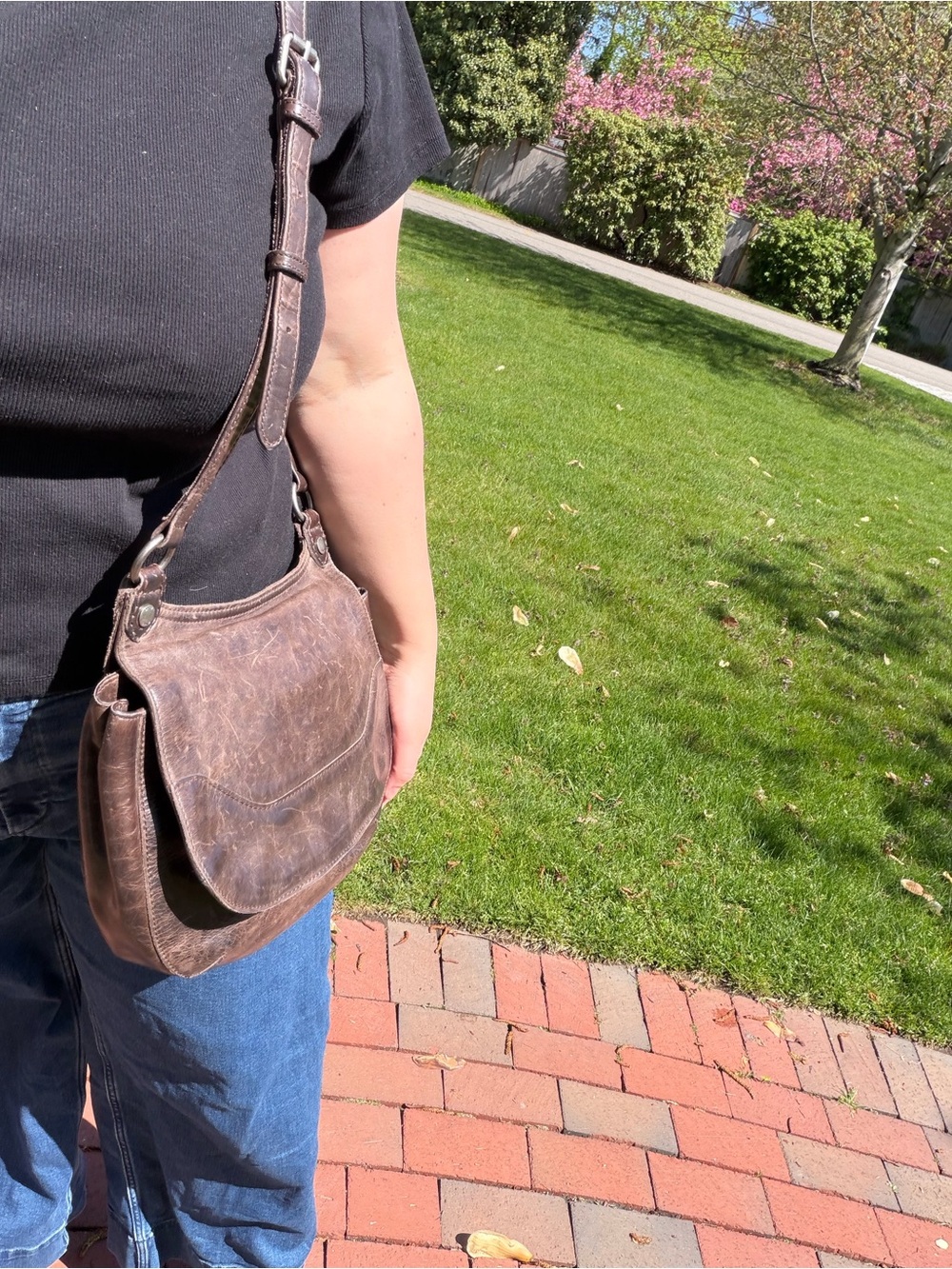 Frye Melissa Saddle Bag Brown Leather Crossbody Shoulder Bag Boho Western - Picture 10 of 15